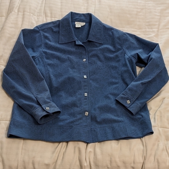 COLDWATER Creek textured shirt jacket shaket size Petite Medium - Picture 1 of 7